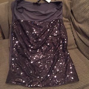 Tops - Jeanne Beker grey sequence top Tops - Jeanne Beker grey sequence top
